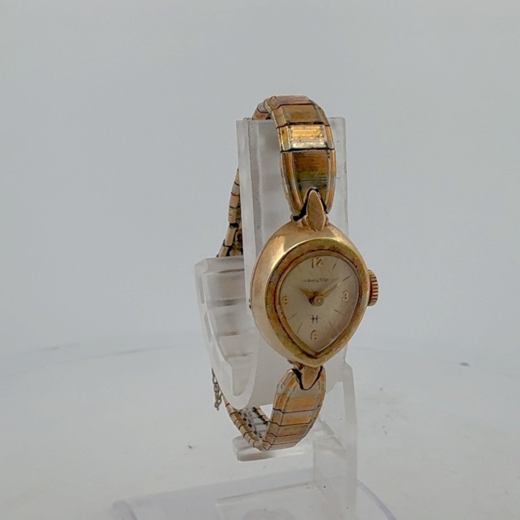 Vintage 15mm Hamilton Tri Colored Ladies Mechanical Wristwatch 761 10k Gf